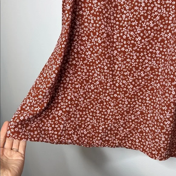 Lush cinnamon floral peasant mini dress size medium - Picture 5 of 10